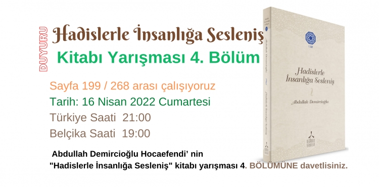 Hadislerle nsanla Sesleni Kitab YARIMASI 4. Blm