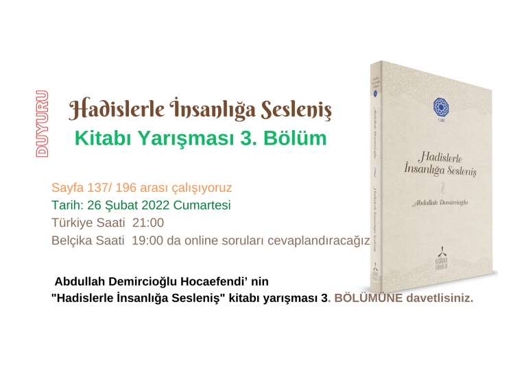 Hadislerle nsanla Sesleni Kitab YARIMASI 3. Blm