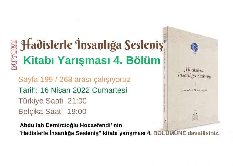 Hadislerle nsanla Sesleni Kitab YARIMASI 4. Blm