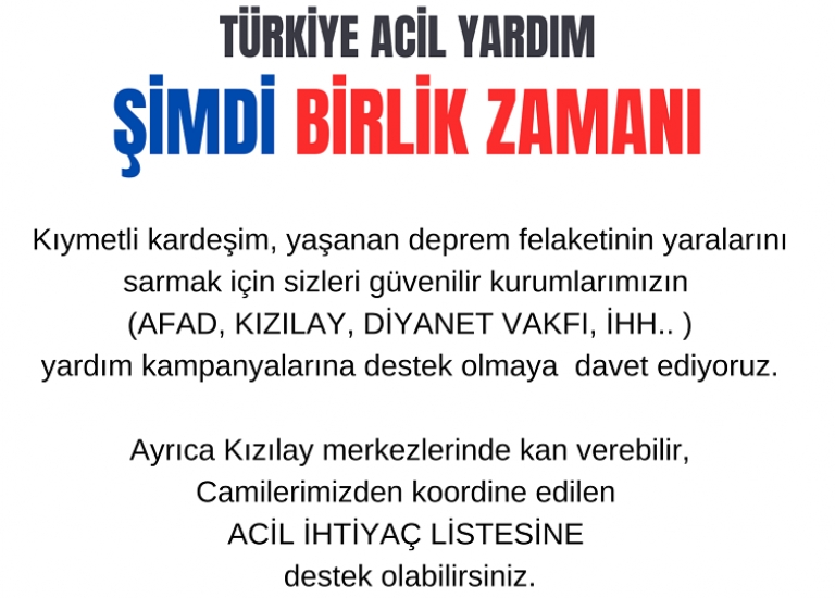 Deprem Blgesine Yardm ars