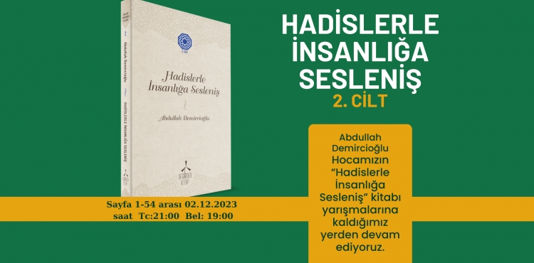Hadislerle İnsanlığa Sesleniş 2. cilt Kitabı Yarışması